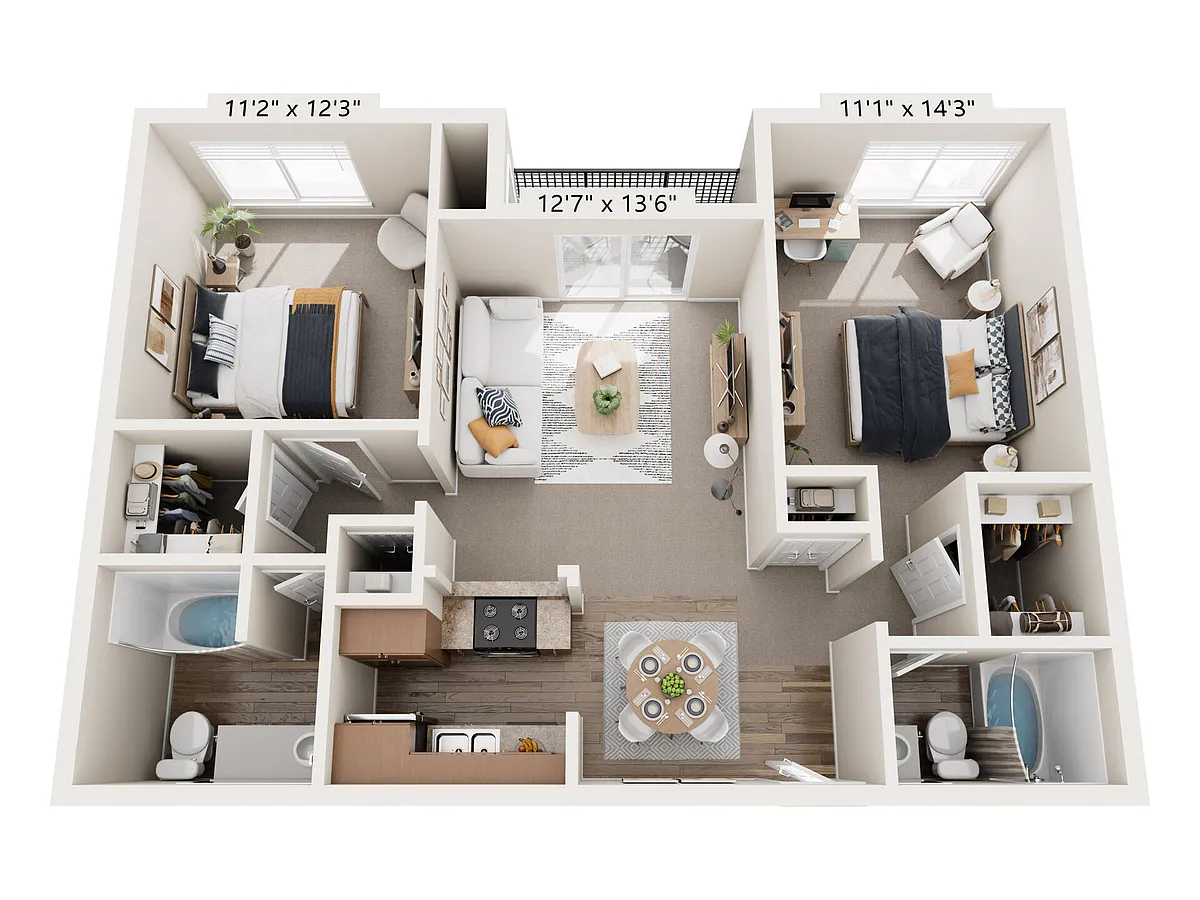 Floor plan 2x2a