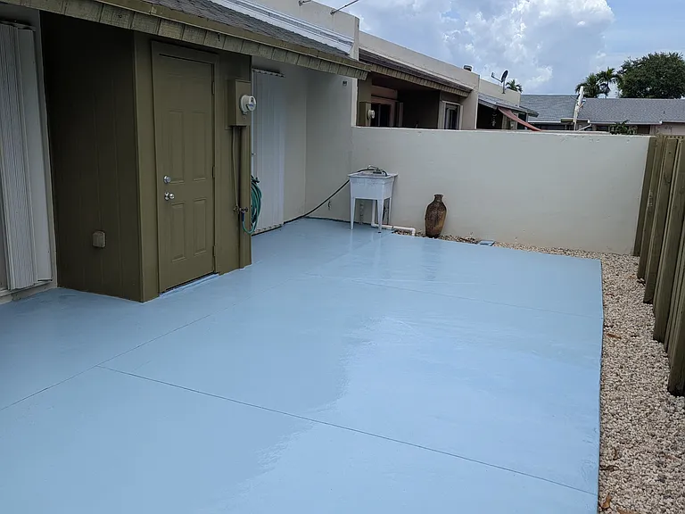 Back Patio with storage closet