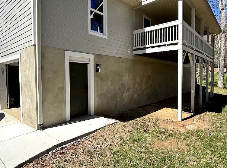 Door on garage level with keypad entry