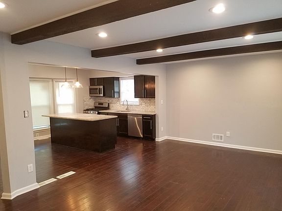 Kitchen, living, dining