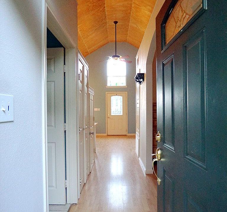 Open your front door to this bright home with an open style floor plan. The cathedral ceilings are 17ft. high. The home is 750 sqf.