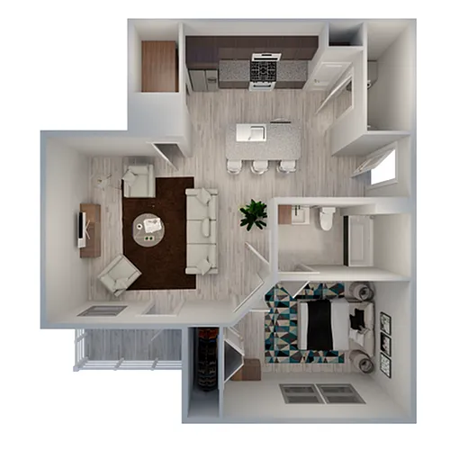 Floor plan 1 Bedroom Upstairs