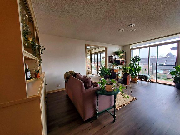 Dining room with floor to ceiling windows