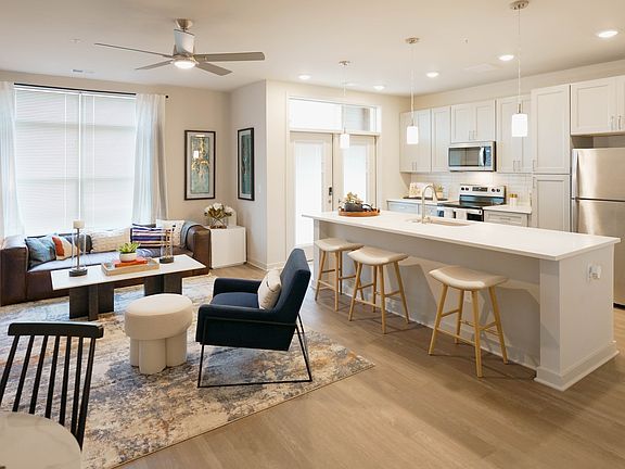 B1 Floorplan Open Concept Kitchen and Living Room