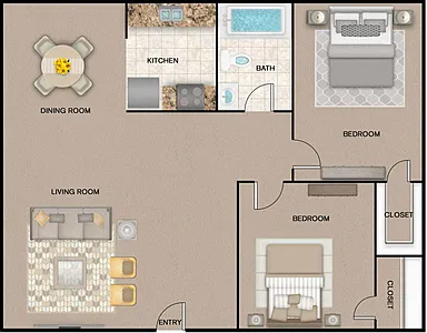 Floor plan 2-BR60%