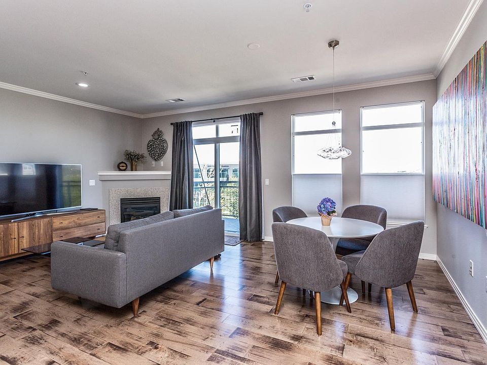 Open floor plan to include a gas fireplace.