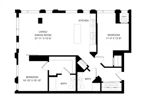 Floor plan Two Bedroom - b01