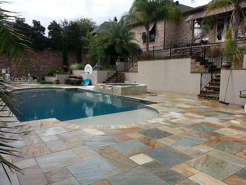 Custom Pool with Retention Wall