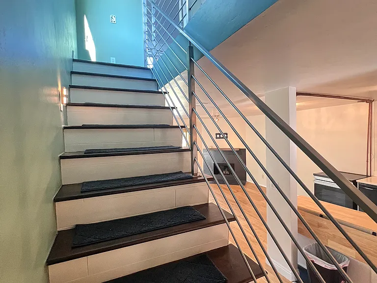 real maple wood stairs just refinished