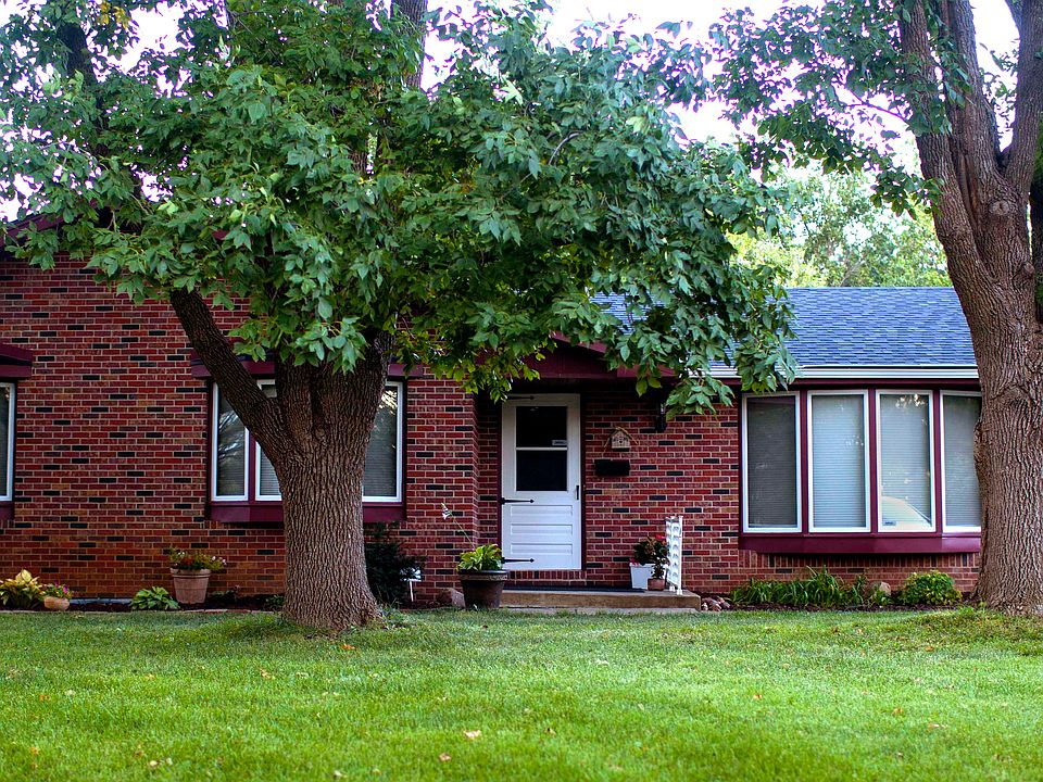 The front view of the house