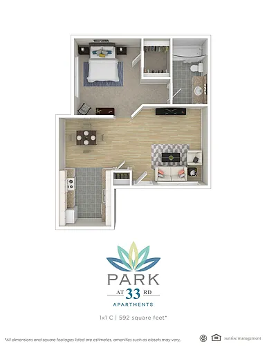 Floor plan 1X1 C