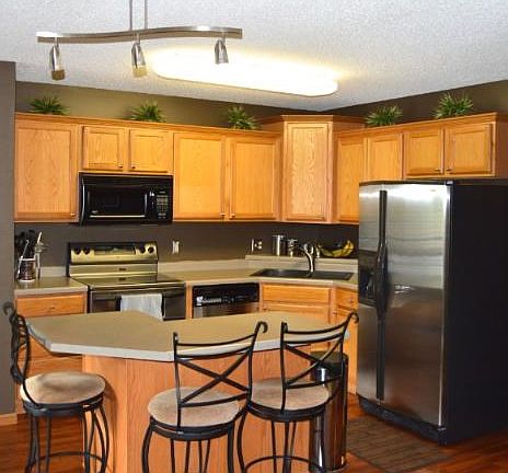 Open and spacious kitchen with oversized center island.