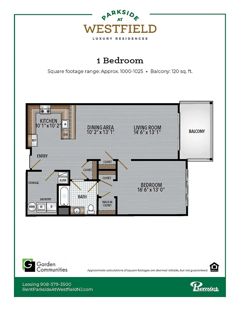 Floor plan $3.75/sq.ft. - One Bedroom