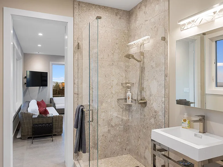 Pool house bathroom