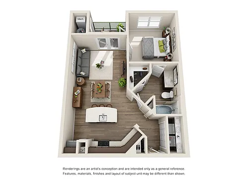 Floor plan A2-1X1