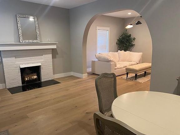 Dining room across from fireplace