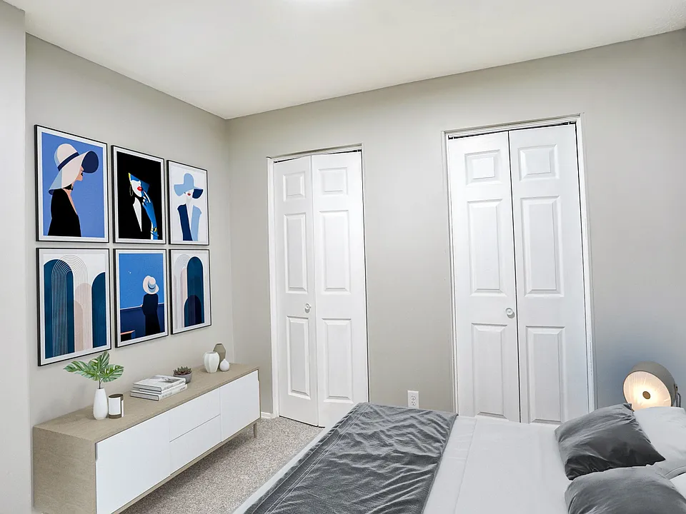 Welcome to Four Eight Group, where modern elegance meets comfort. This beautifully designed bedroom features contemporary art and sleek finishes, perfect for your personal sanctuary. Schedule your tour today and find your ideal living space!