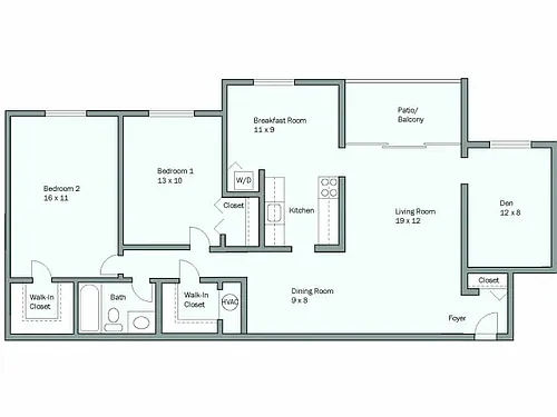 Floor plan Chesterfield Den - Gardens