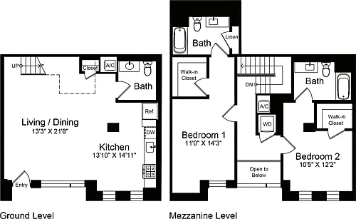 Floor plan 2 Bedroom U