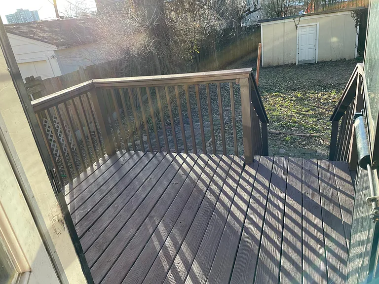 Newly pressure washed and stained deck!