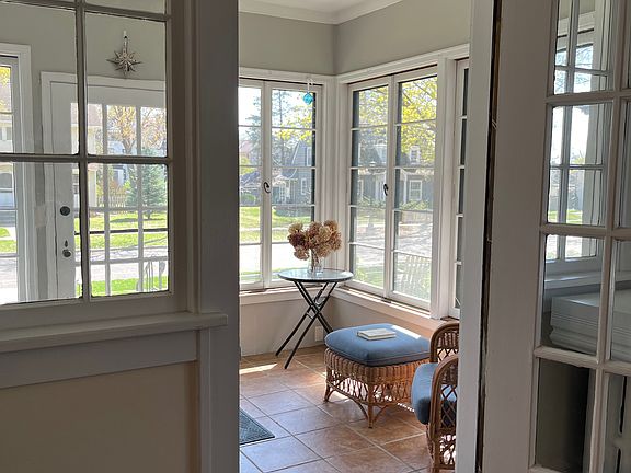 View from the living room into the front porch.