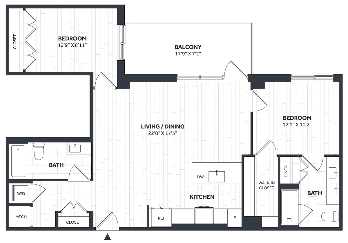 Floor plan 2 Bed/2 Bath PH - Stratos - CC15