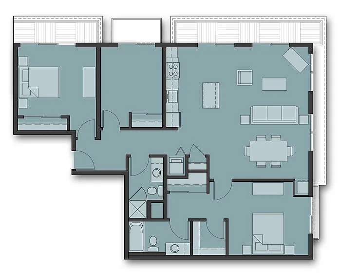 Floor plan Three Bedroom C.7