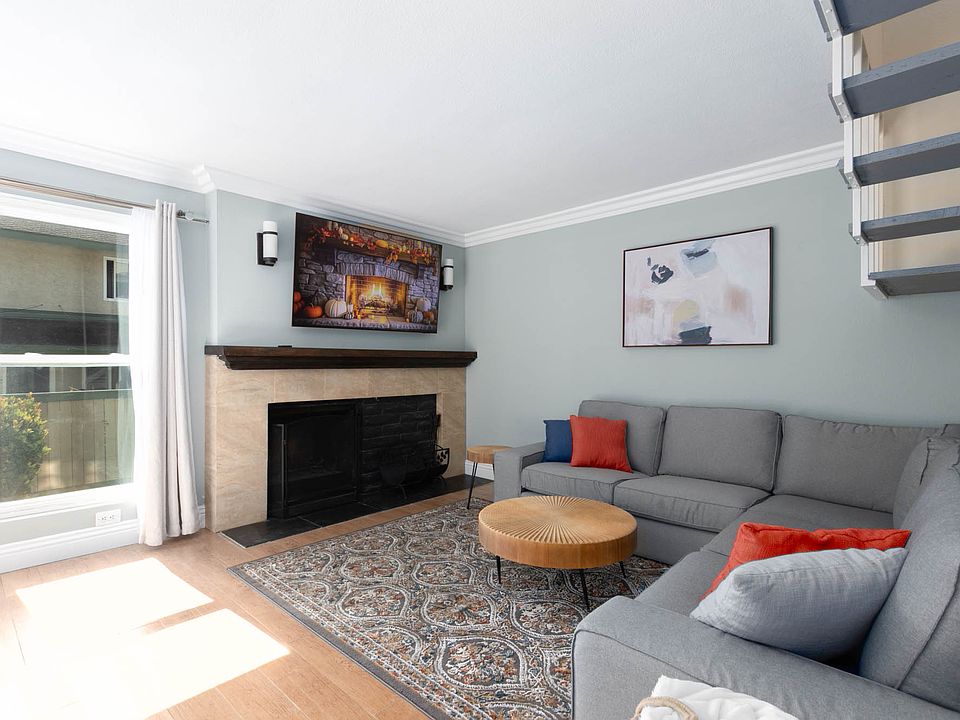 Living room with the indoor fireplace