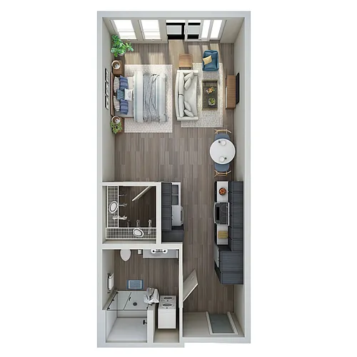 Floor plan Studio - MFTE - E