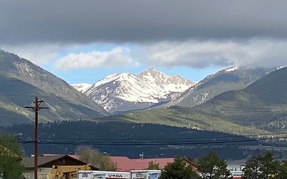 View of Birthday Mountain from the rear parking area on Memorial Day 2025.