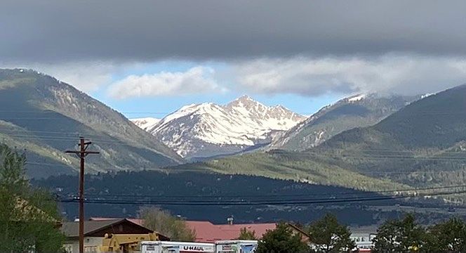 View of Birthday Mountain from the rear parking area on Memorial Day 2025.