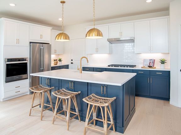 Kitchen with pendant lighting
