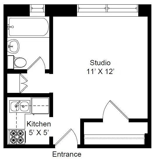 Floor plan Studio 14s Layout