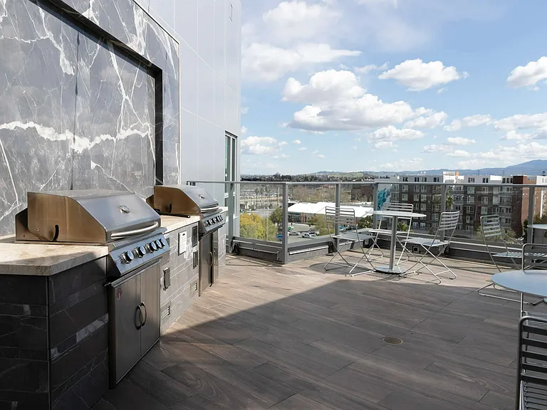 Fire up the grill and take in the skyline.