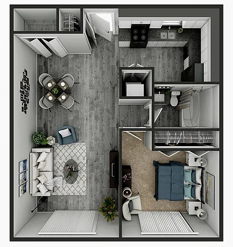 Floor plan 1 Bedroom 1 Bathroom