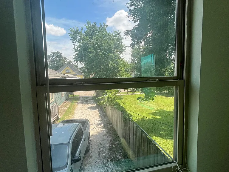 Driveway view from the primary bedroom