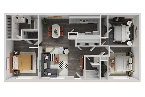 Floor plan 3 bed/2 bath Mustang