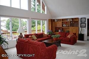 Living Room with Vaulted Ceilings