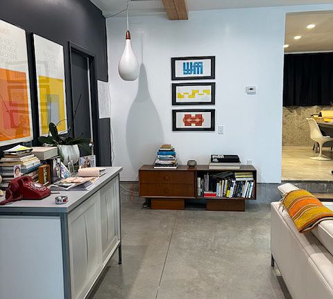 Living rooms view from behind the couch