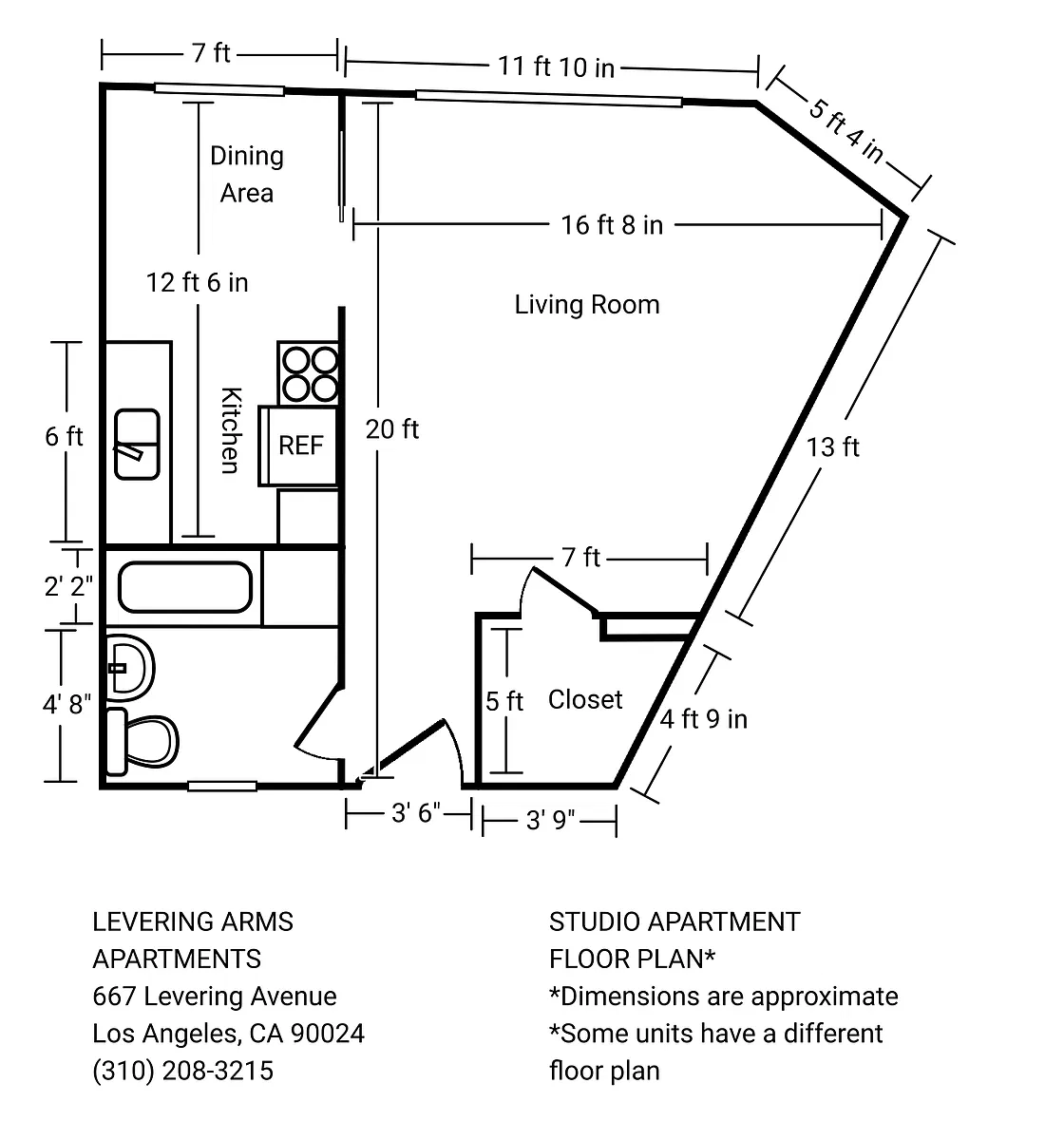 Floor plan Studio - Layout A