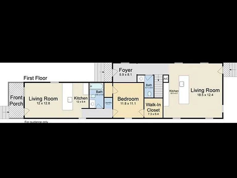 First floor floor plan (note, this also shows the connected unit of the duplex)
