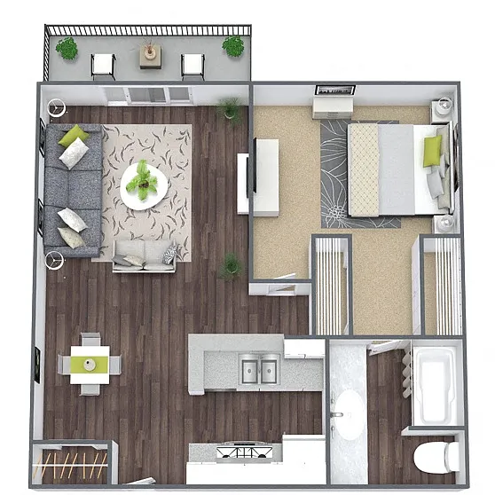 Floor plan 1X1 A