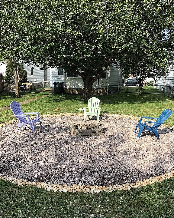 Fire pit in the backyard 