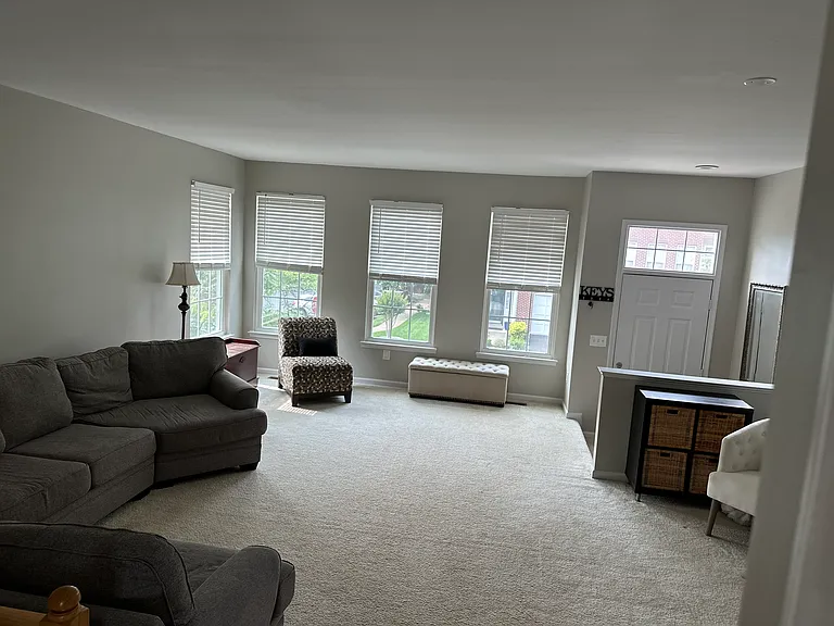 Large living room with new windows