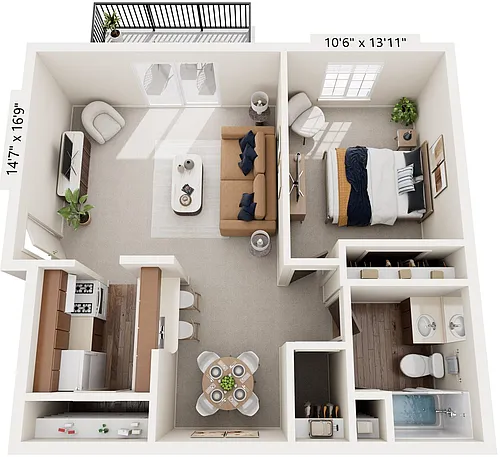 Floor plan One Bedroom - Classic