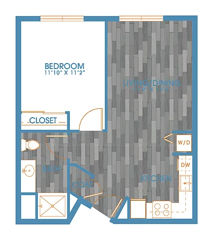 Floor plan 1X1 A