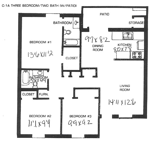 Floor plan Three Bedroom