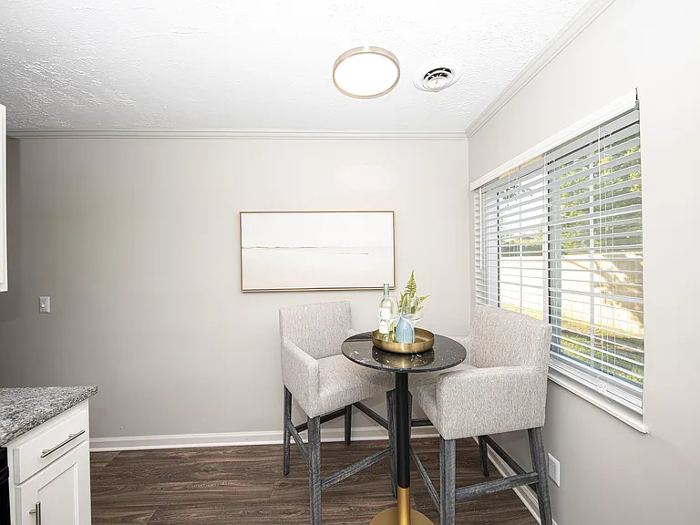 Dining Room + Hardwood Style Flooring