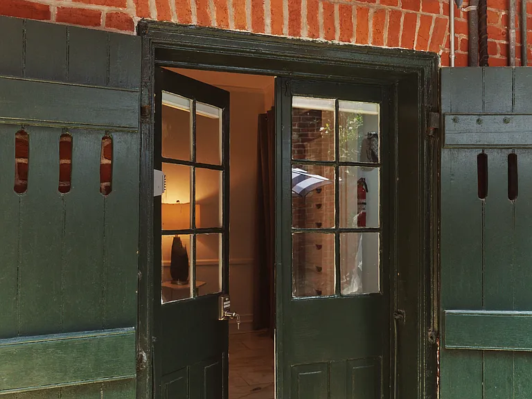 Entrance to the studio is just off the courtyard.