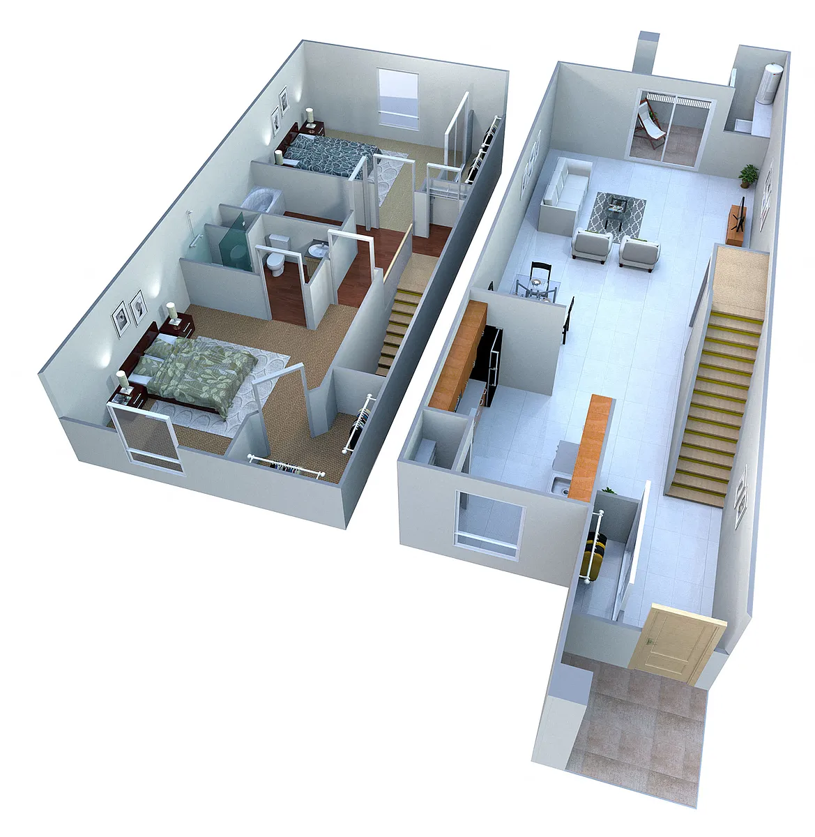 Floor plan 2 Bed 2 Bath Townhome